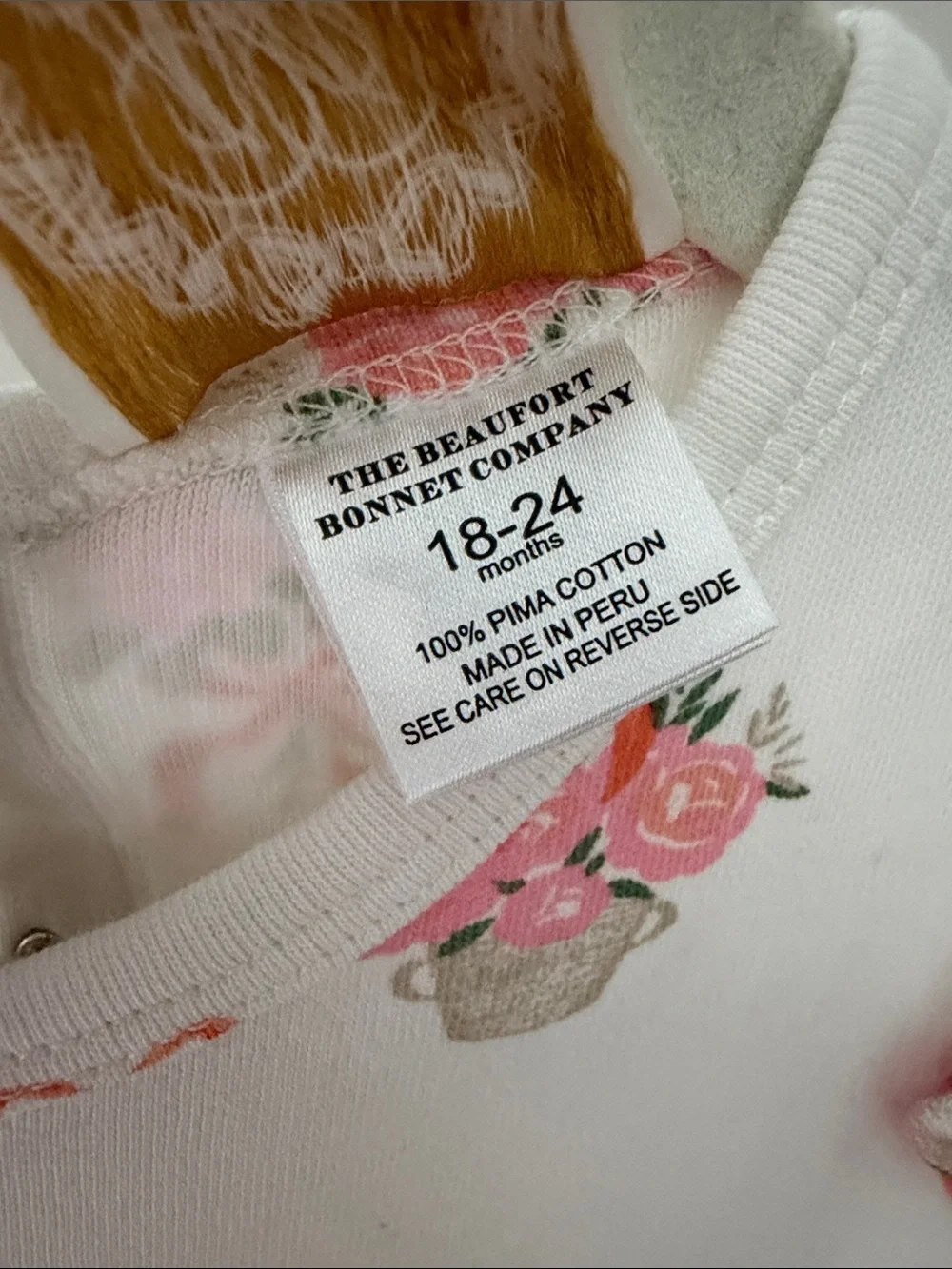 The Beaufort Bonnet Company White Floral Ruffle-Shoulder One-Piece